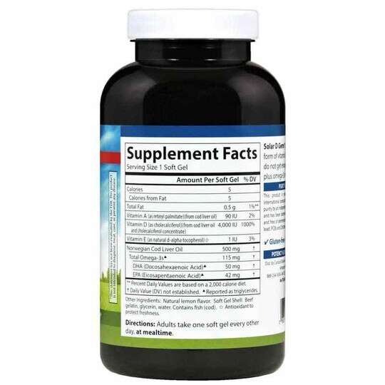 Solar D Gems 4000 IU Vitamin D3 plus Omega-3s with Natu, CL